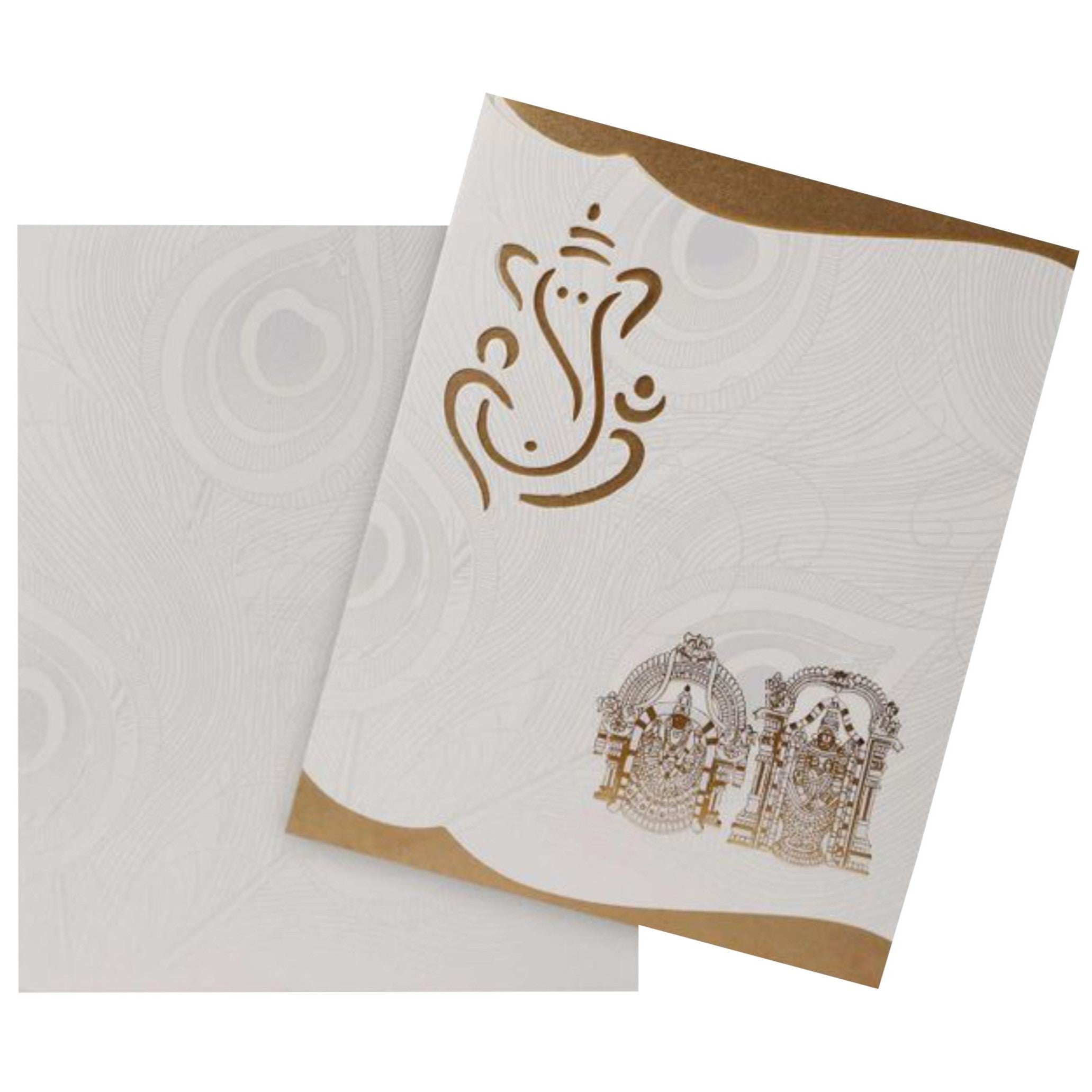 Lovely Ganesha With Balaji Padhmavathi Wedding Card - KNK3331-King of Cards