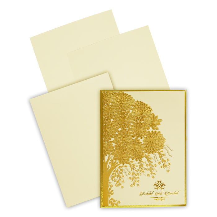 Cream Yellow Wedding Invitation Card-King of Cards