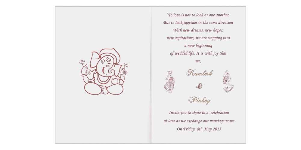 Invitation Card - Ganesha and Peacock invitation card on Metallic blue - KNK1256-King of Cards