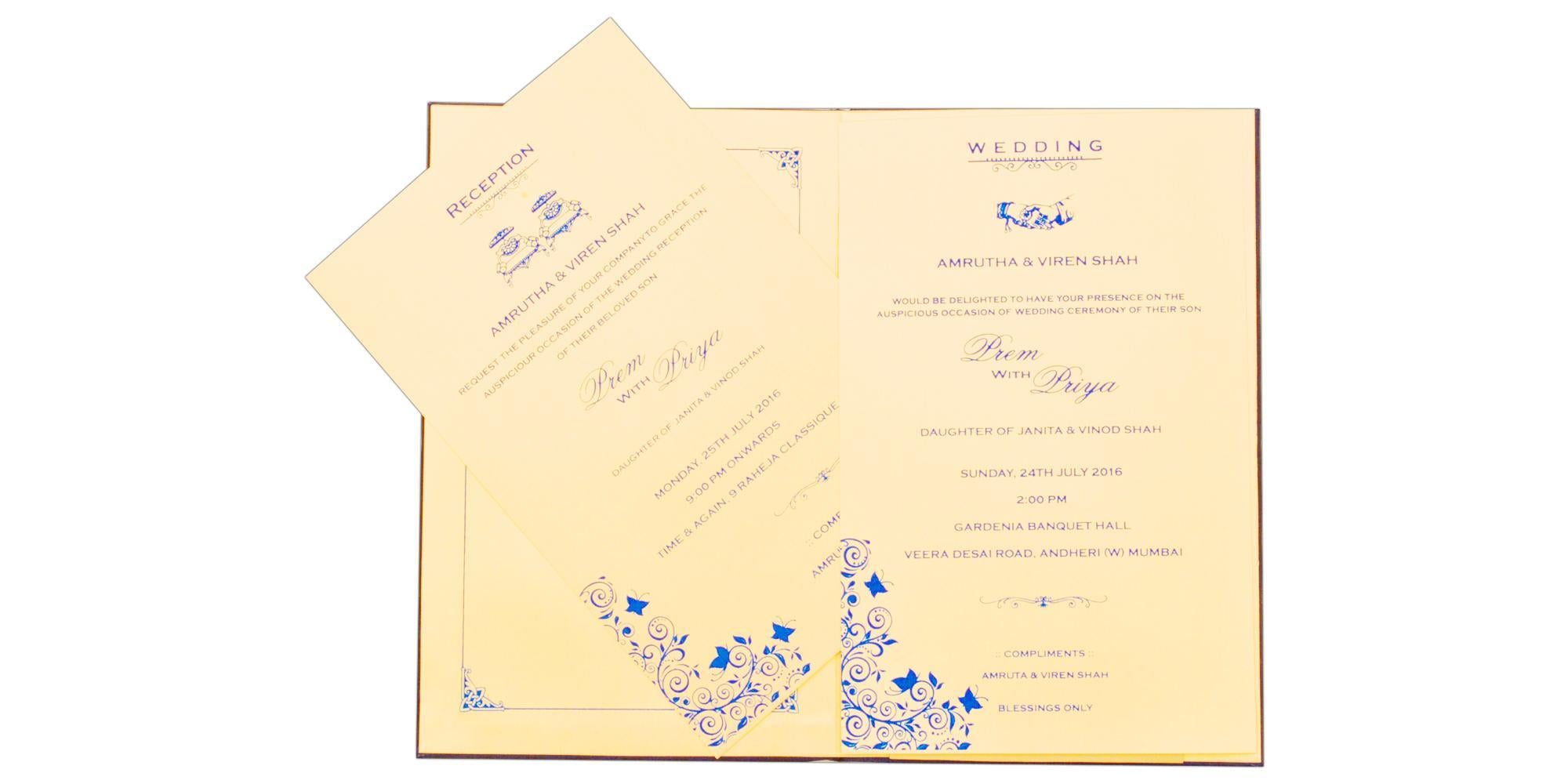 Blue Ganesha Invitation Card-KNK1341