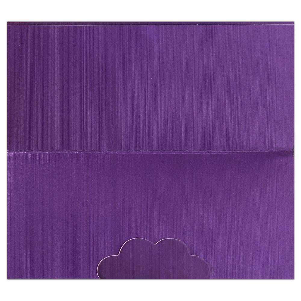 Invitation Card - Violet With Golden Border Wedding Card-KNK2169