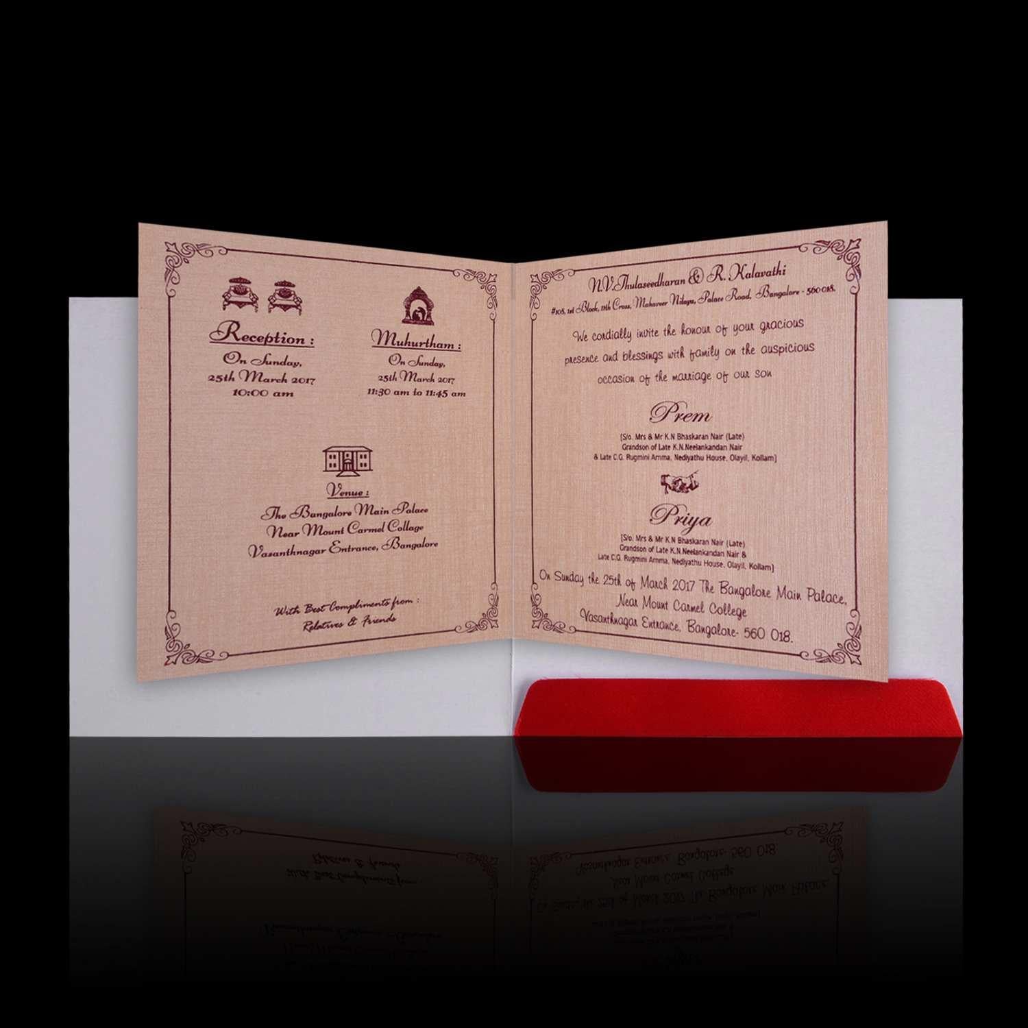 Red Satin Invitation Card