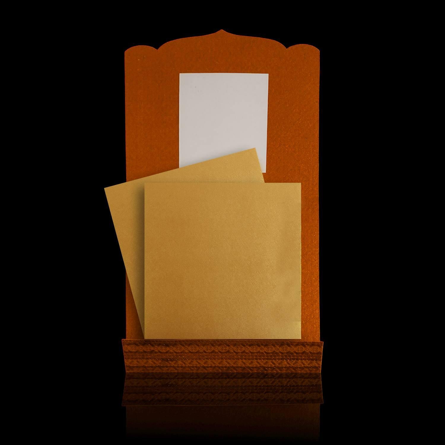 Alluring Maroon Shading Hand Made Wedding Card - KNK30261