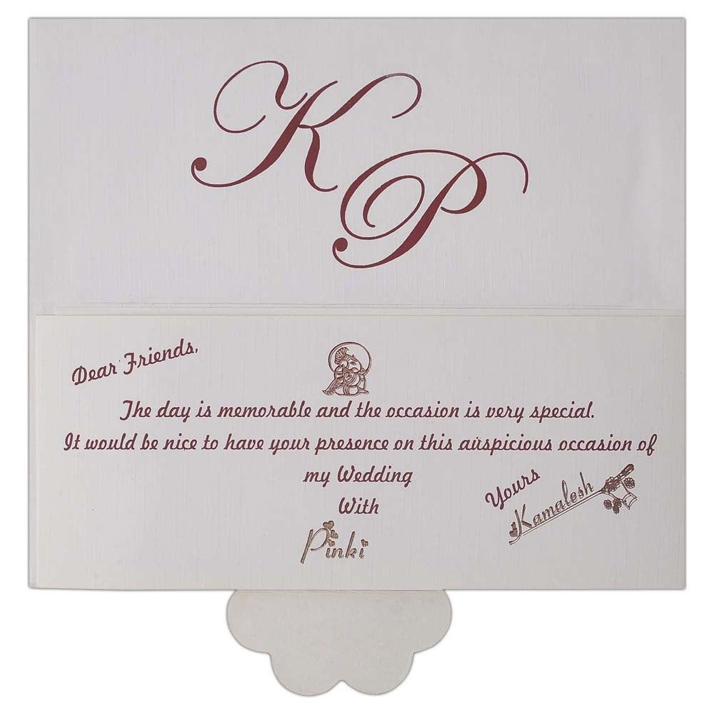 Invitation Card - Floral delight in white invitation Card-KNK3130