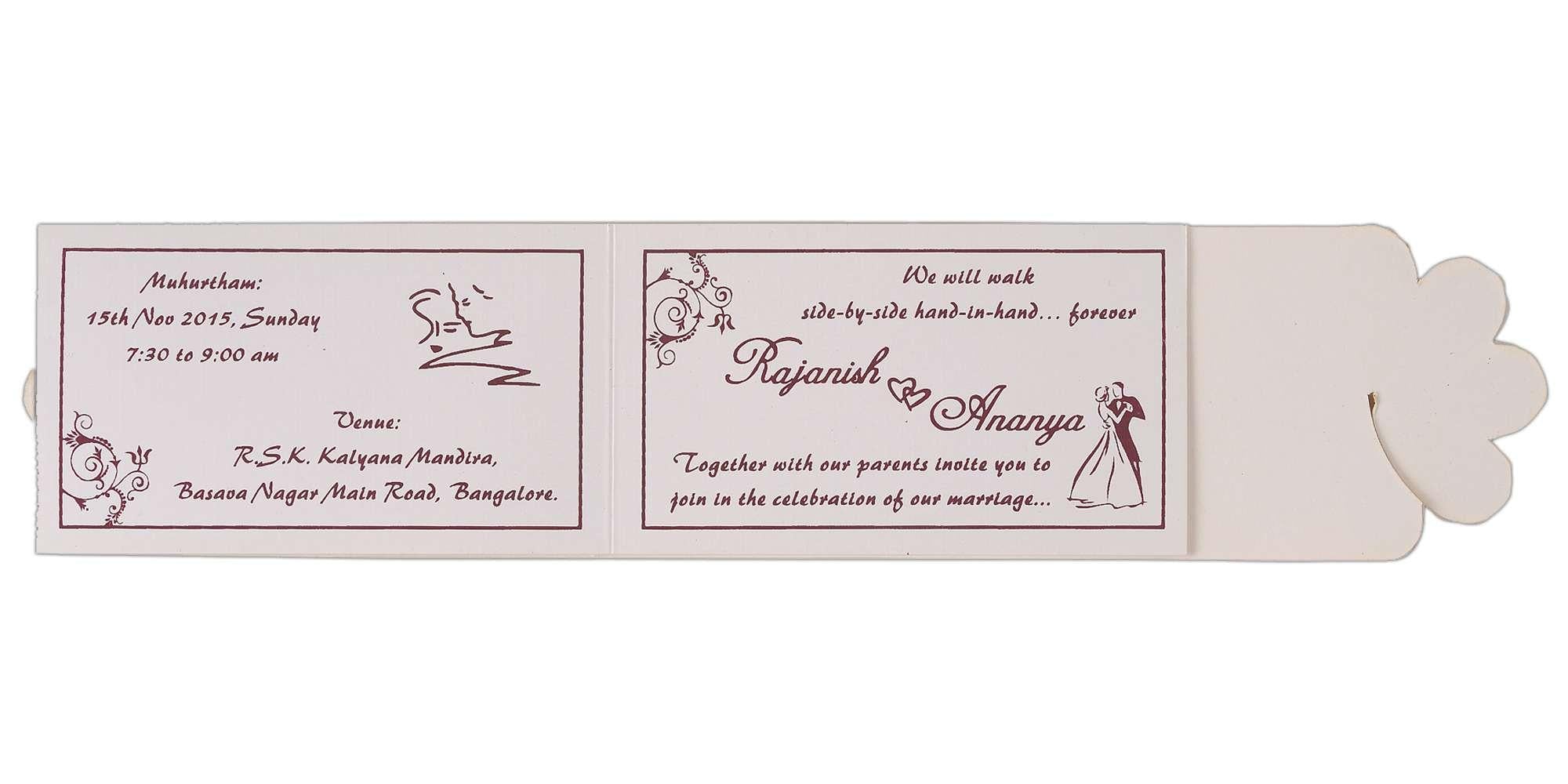 Invitation Card - Violet Floral Personal Wedding Invitation Card-KNK3166