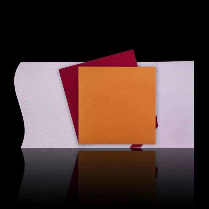 Marvellous Maroon Shading With Flower Cut Wedding Card - KNK3678-King of Cards