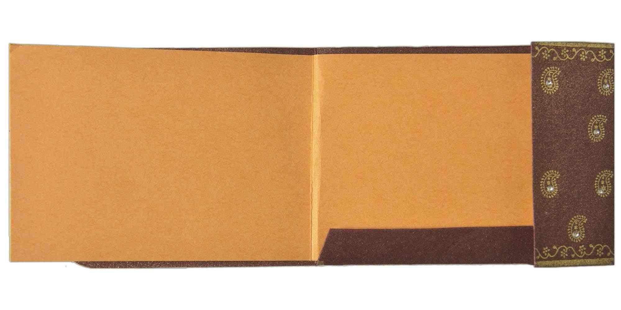 Invitation Card - Ethnic Flavour in Metallic Brown Card-KNK4111