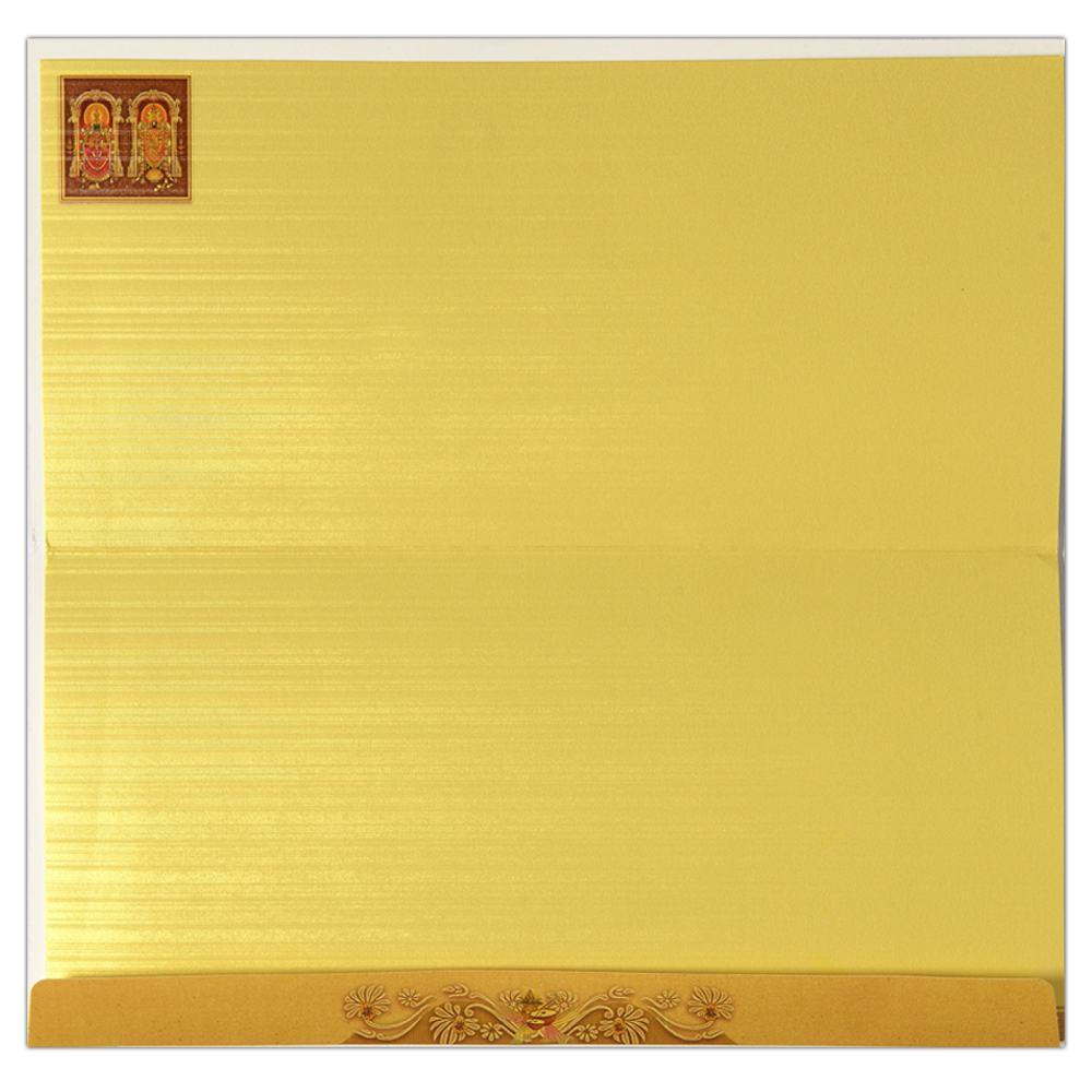 Yellow Balaji Padmavathi Invitation Card-KNK4916