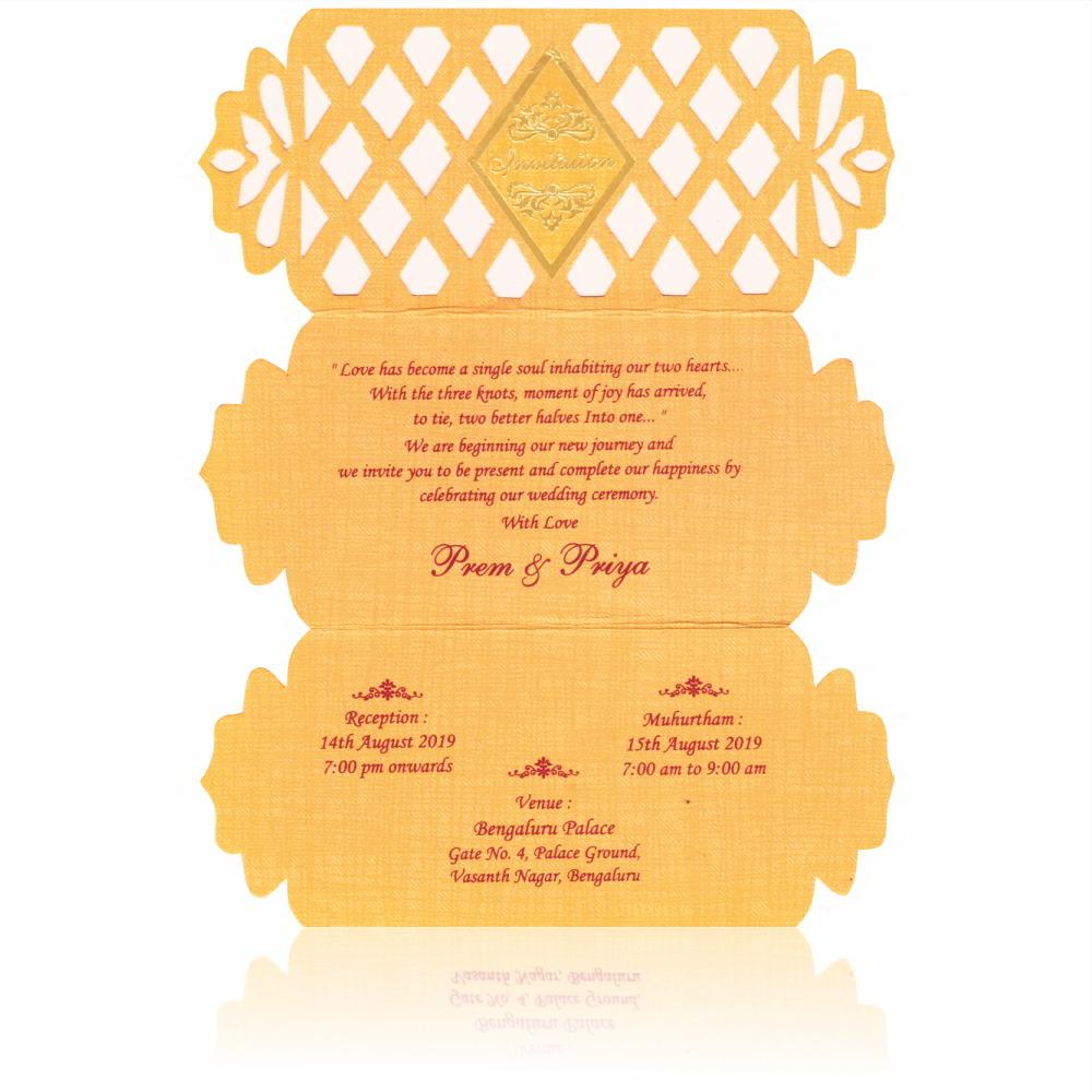 Orange Die Cut Invitation Card-KNKP005O