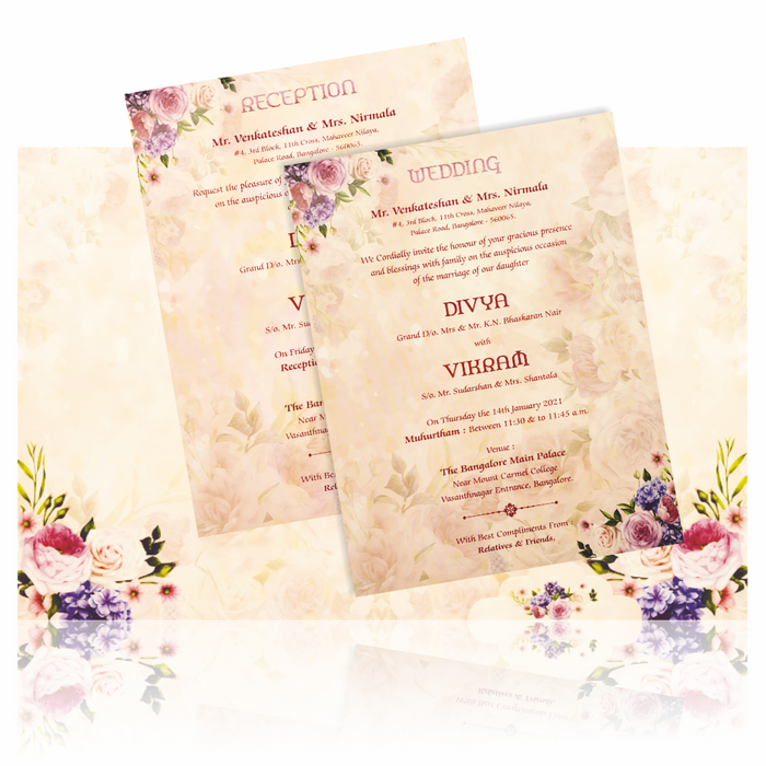 Pink Padded Colourful Floral Design In Offset-King of Cards