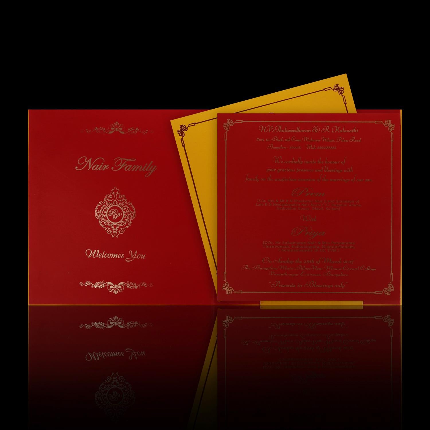 Yellow Padded Invitation Card-KNK4459