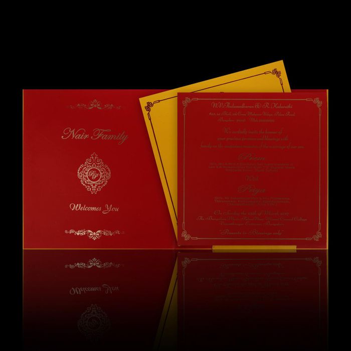 Yellow Padded Invitation Card-King of Cards