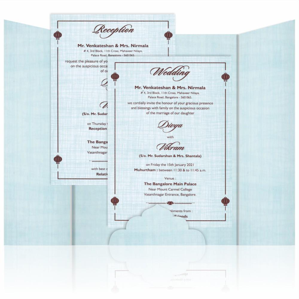 Light Blue Premium Padded Invitation With Open Door Type-KNPS9513B