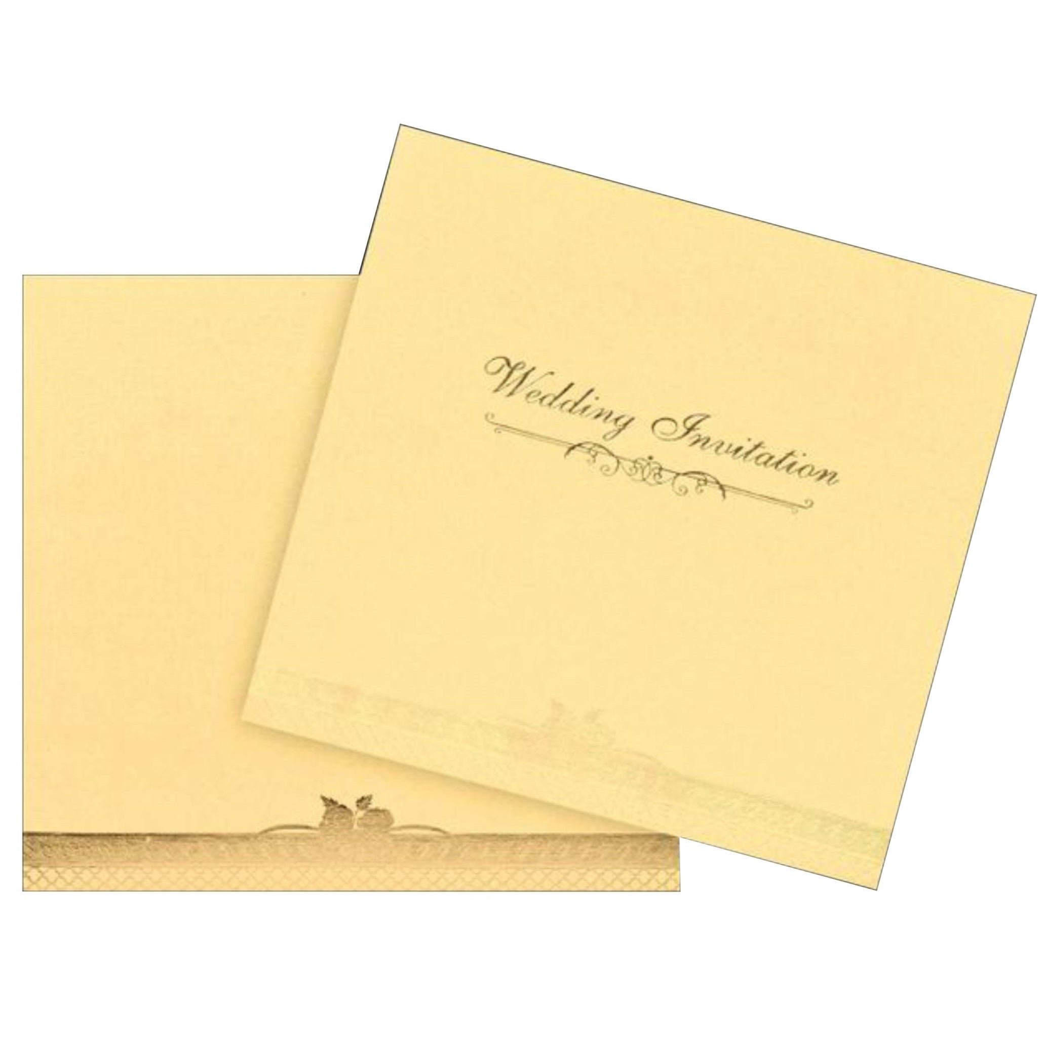 Cream Metallic Wedding Invitation-KNK3366