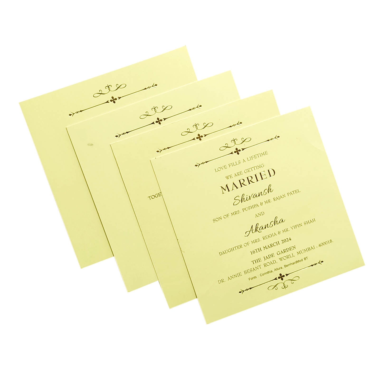 Cream Laser Cut Invitation Card-KRC29481