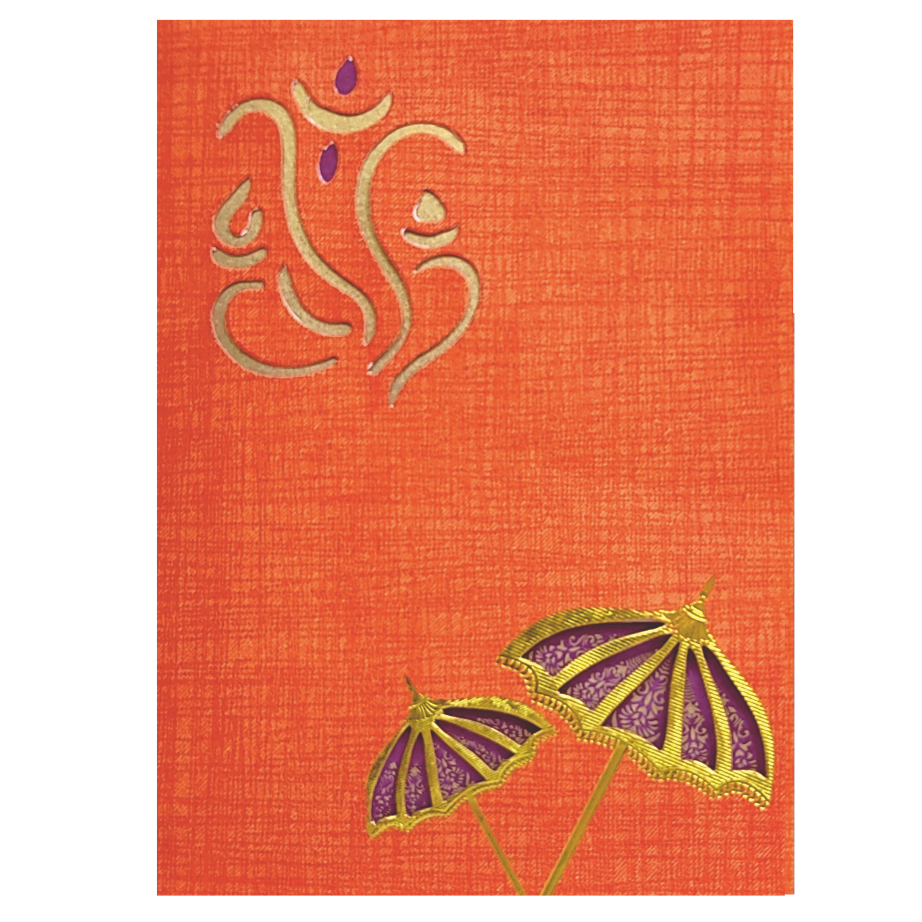 Classic Yellow Shading With Cut Ganesha Wedding Card-King of Cards