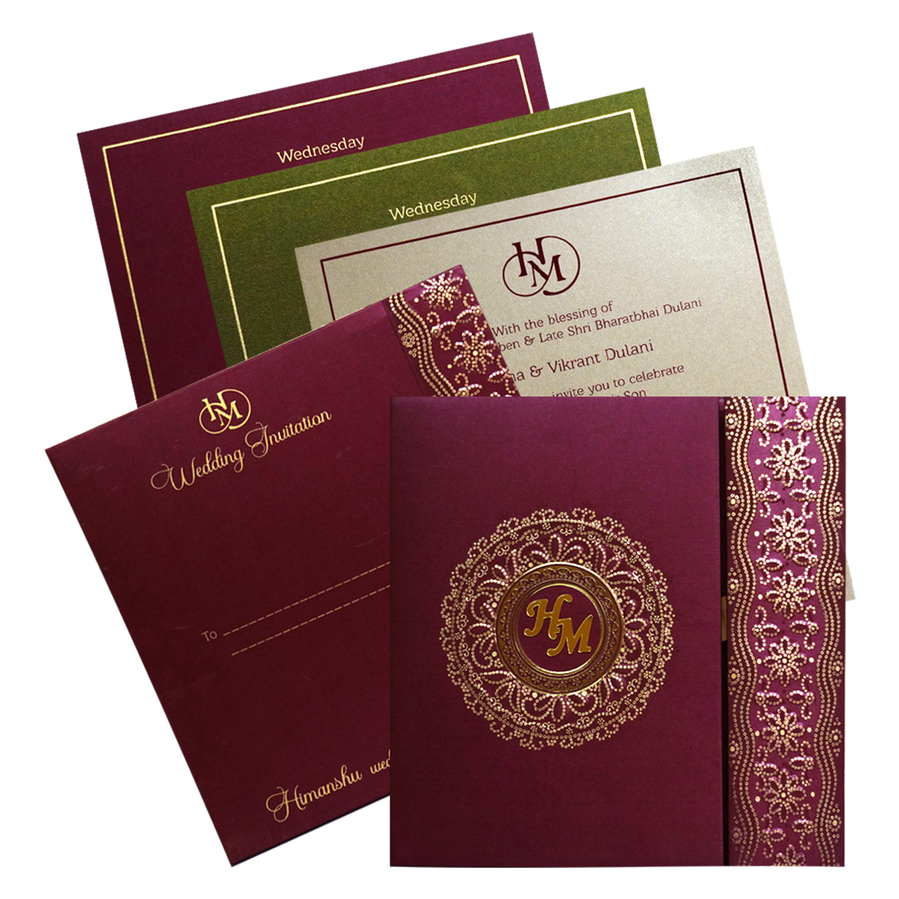 Elegant Red Marriage Card-KSI12510