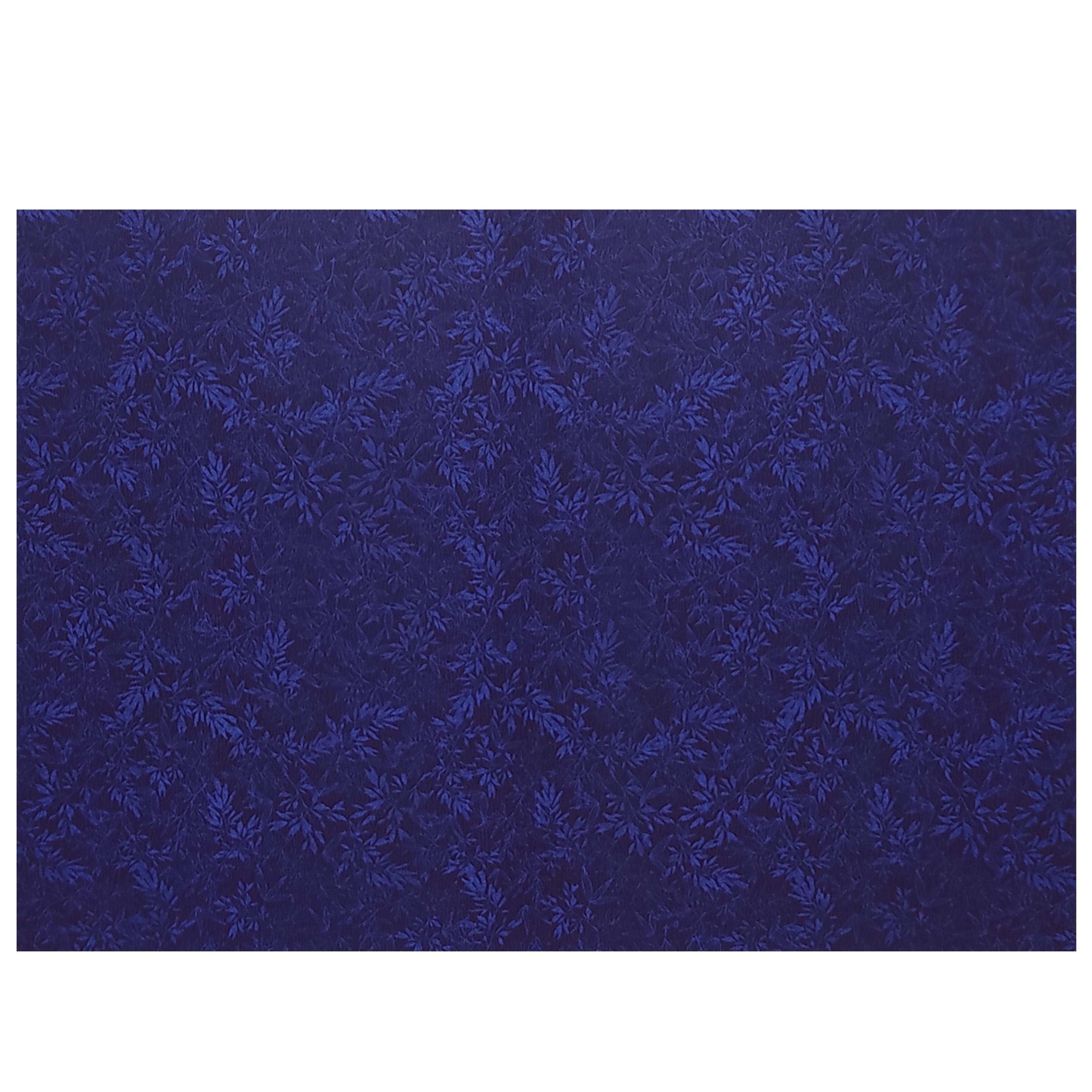 Blue Metallic Floral Background With Embossed Ganesha Sticker-KNCM32BM