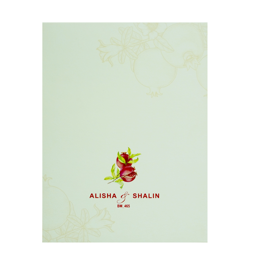 Cream Pomegranate Wedding Card-KBM04650