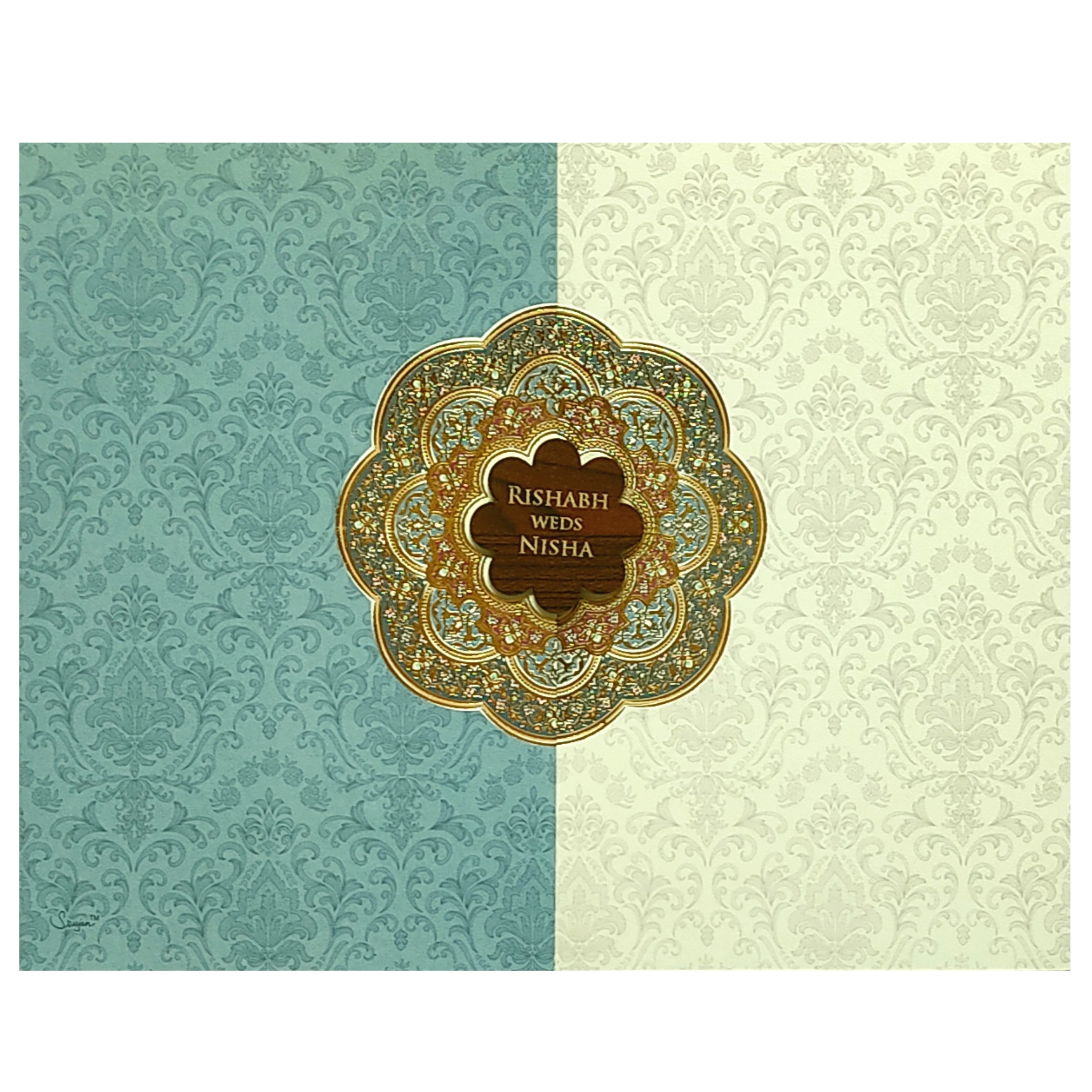 Blue White Door Invitation Card-King of Cards