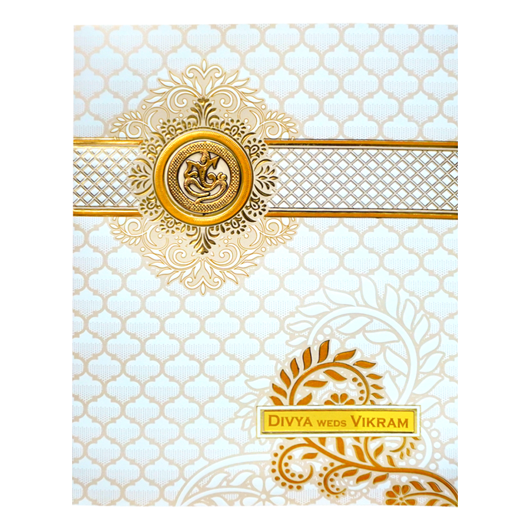 White Wedding Invitation Card-KNJS2056-King of Cards