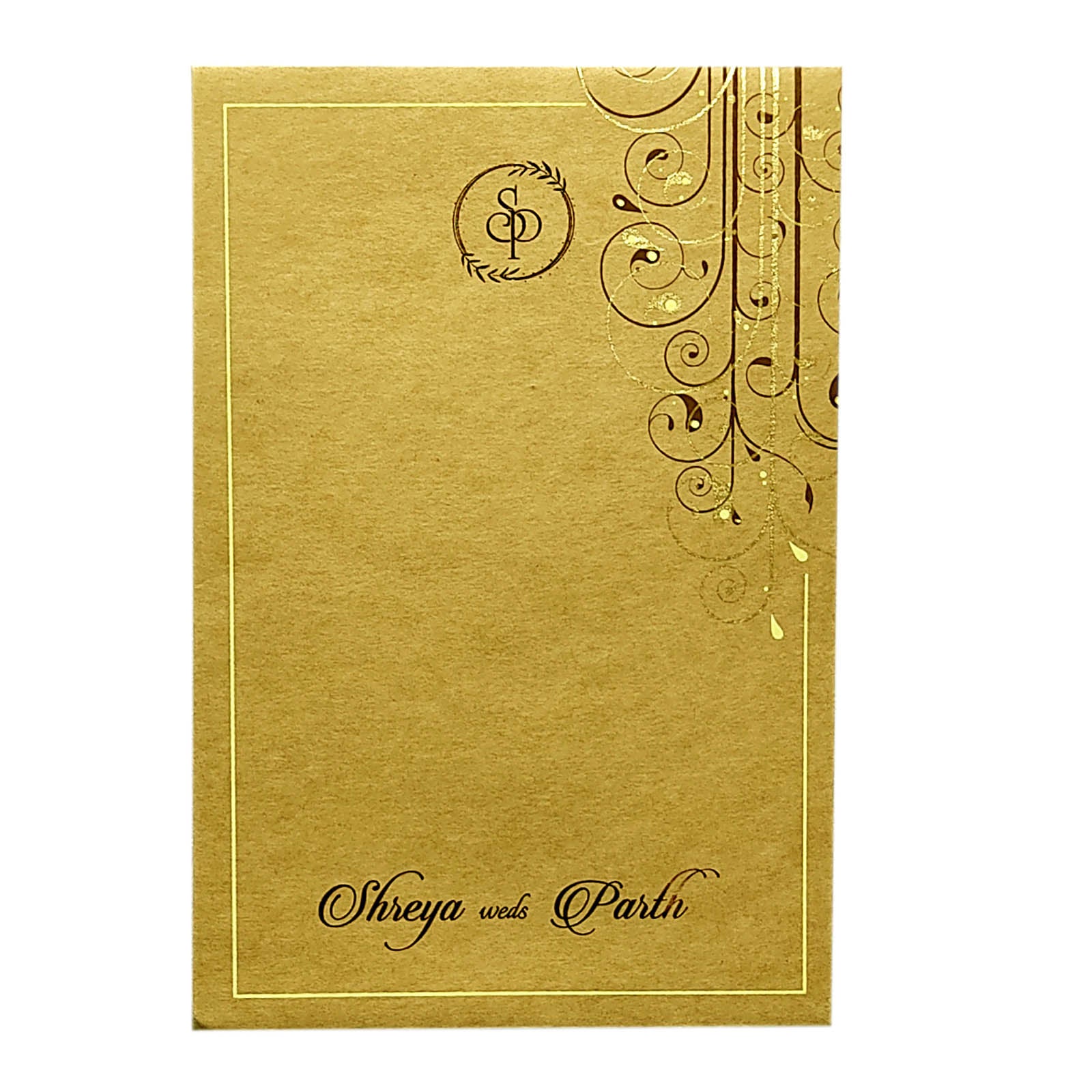 Brown Floral Single Sheet Invitation Card-King of Cards