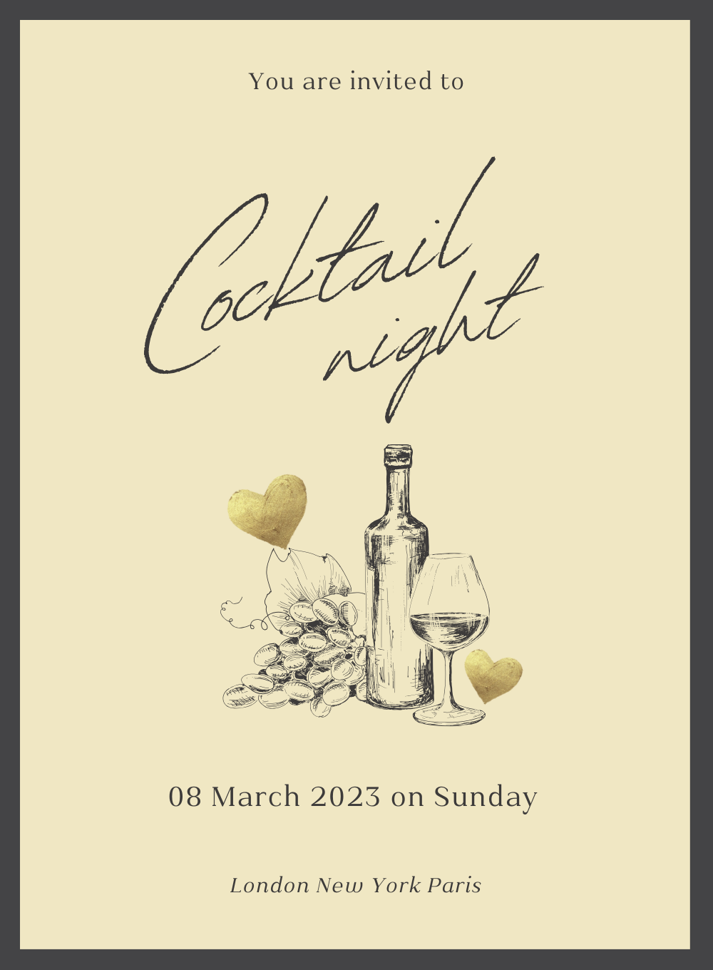 Beige Sleek Cocktail Party-King of Cards