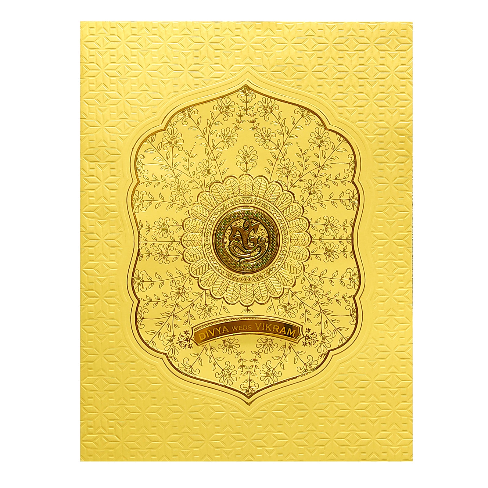 Gold Floral Nameplate Invitation Card-King of Cards