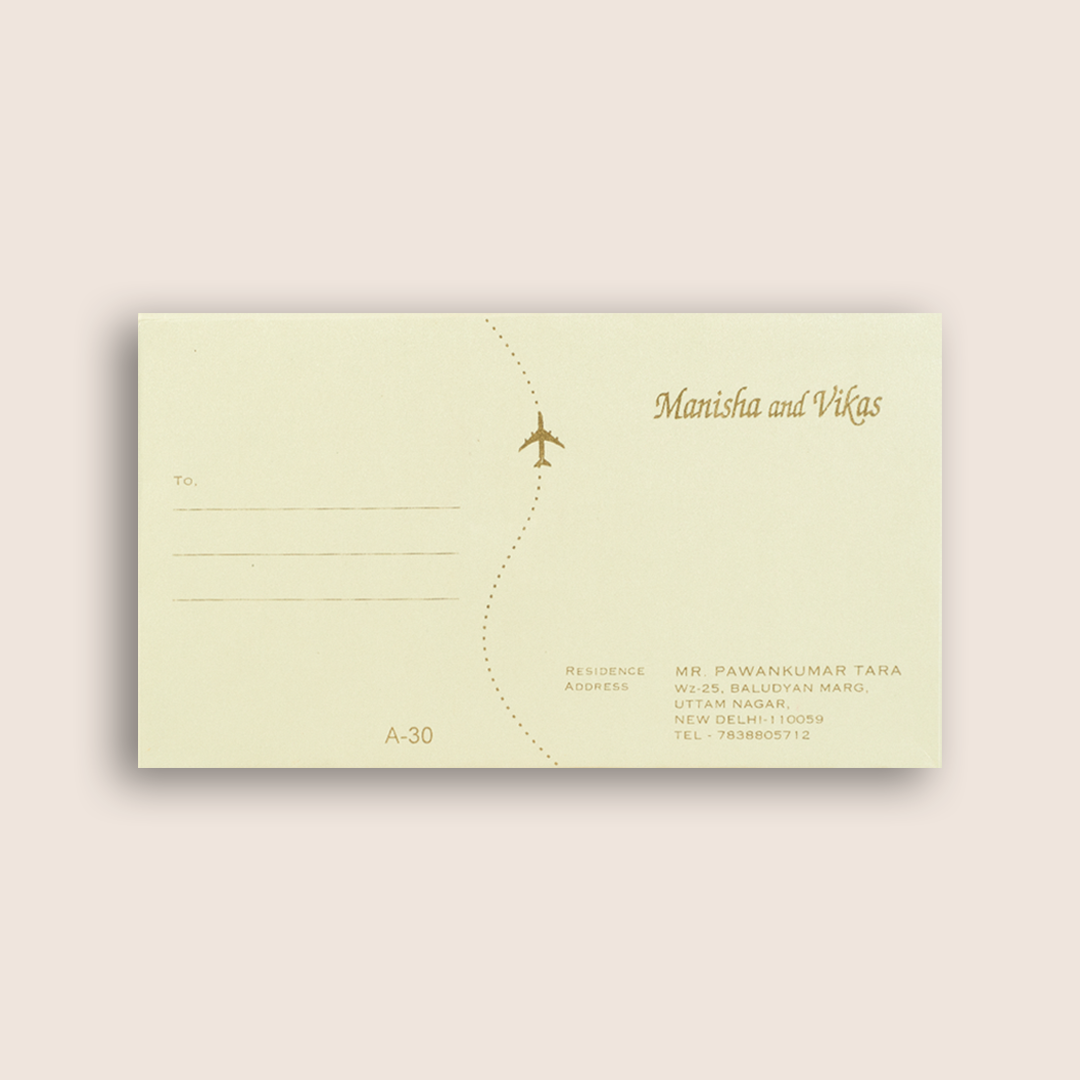 White Green Passport Invitation Card - KMARA301