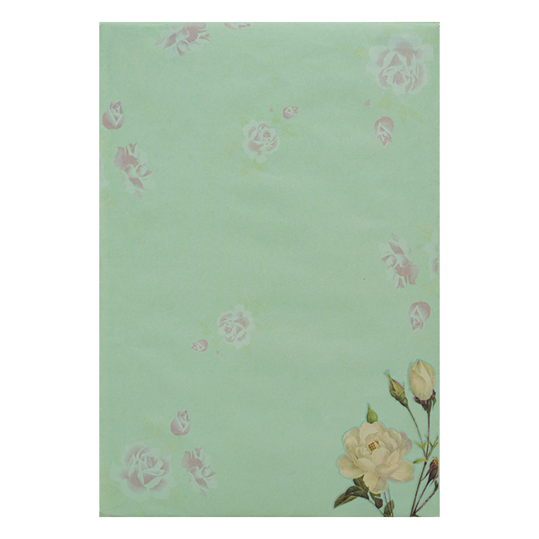Green Rose Floral Wedding Card-KNPP682G