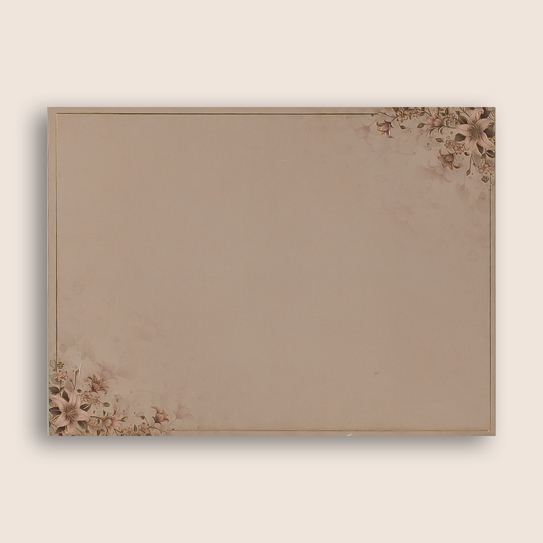 Peach Padded Floral Door Style Wedding Card - KAA06070