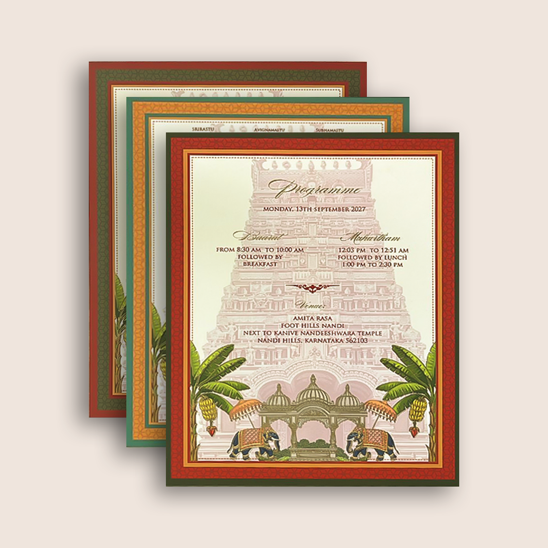 Red Balaji Padmavathi Premium Luxury Invitation - KNLW202569