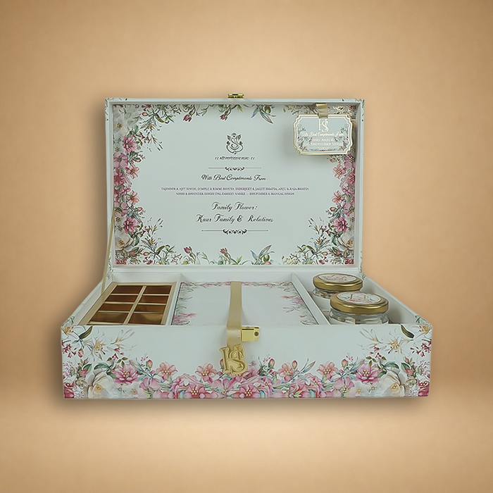 White Premium Bride Groom Luxury Invitation Box - KNLW202540