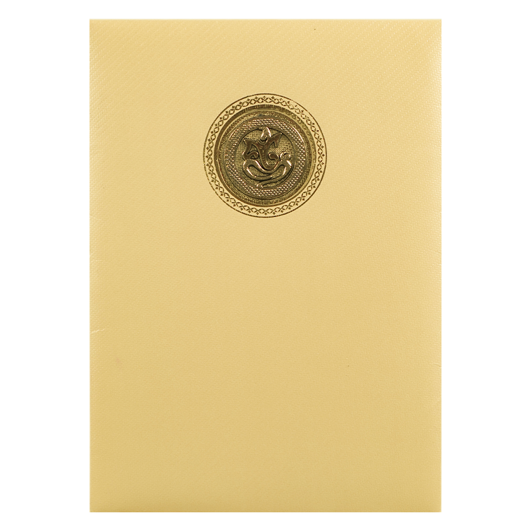 Gold Foiling Floral elephant design Wedding Card - KNKTC039