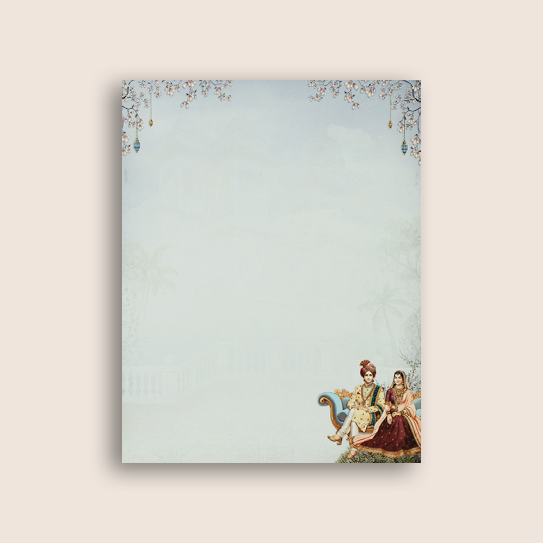 Light Blue Bride Groom wedding card - KAA05110