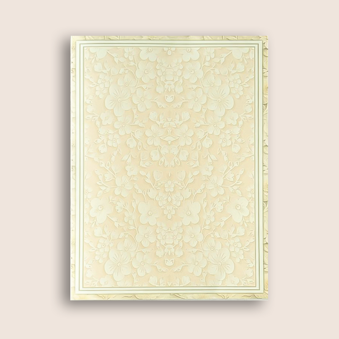 Pastel Blue Laser-Cut Floral Bag Style Wedding Card - KNAS3105