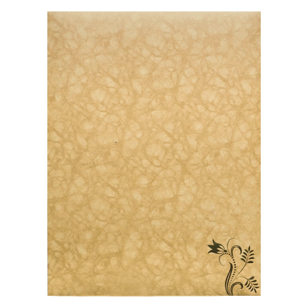 Gold Door Style Floral Ganesha Wedding Card-KNM2901B.