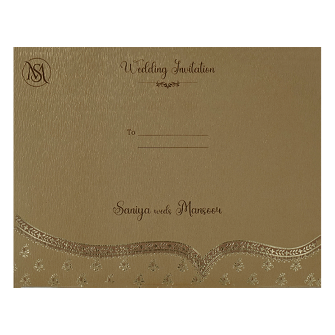 Gold Moroccan Wedding Card-KSI65120