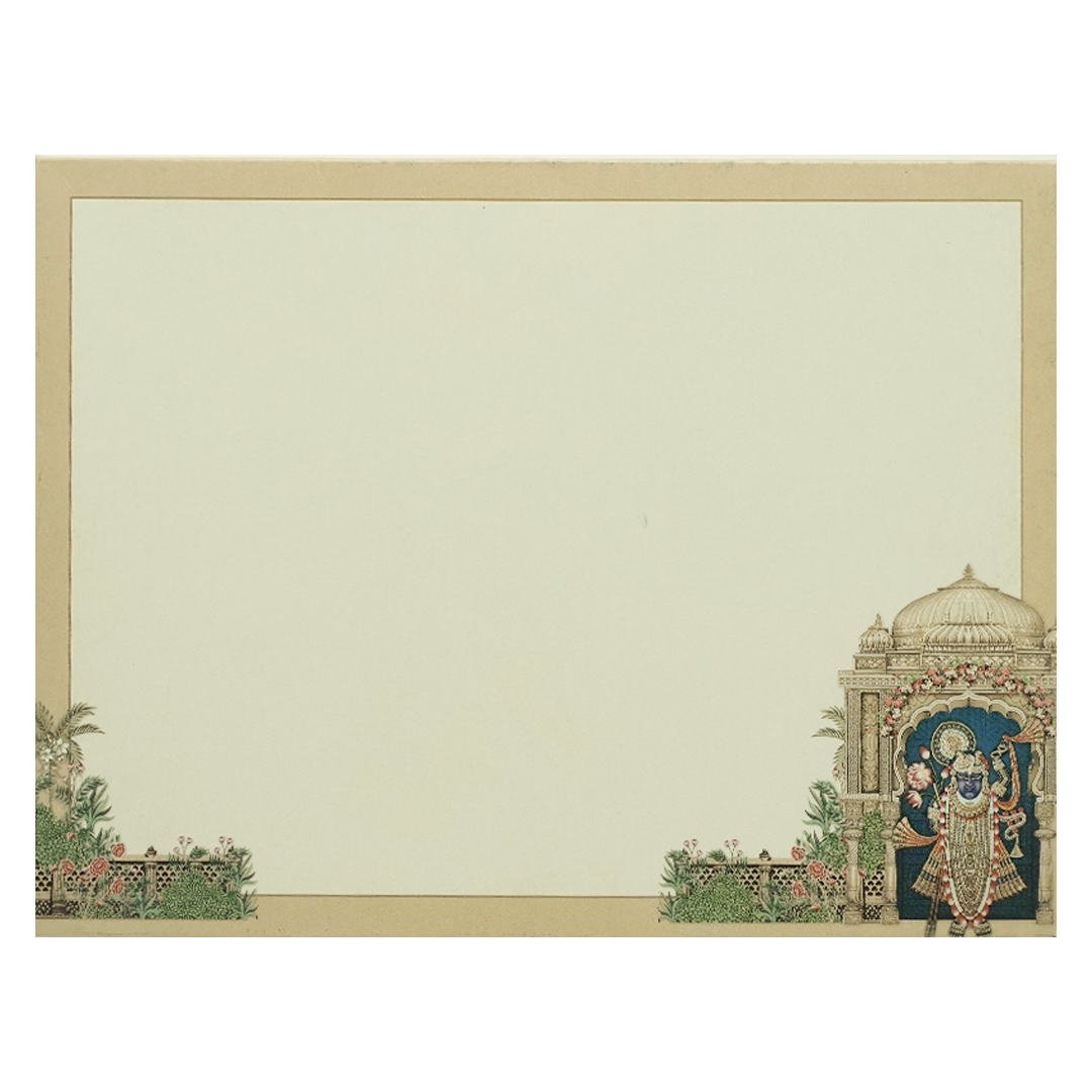Dwarkadhish Temple Motif Wedding Card-KAK01110