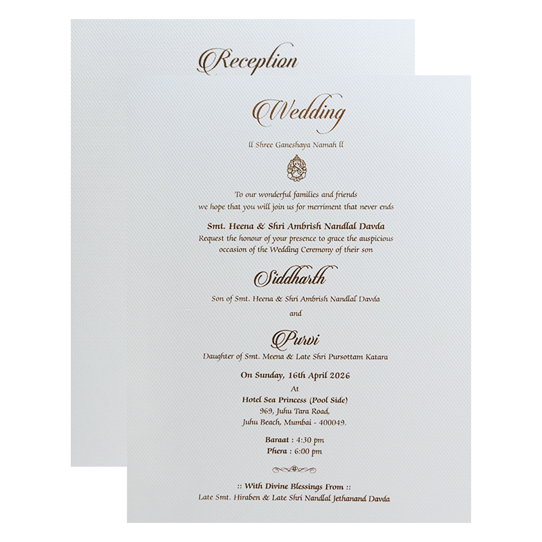 Blue Silver Floral Monogram Double Door Wedding Card - KMMWD1114