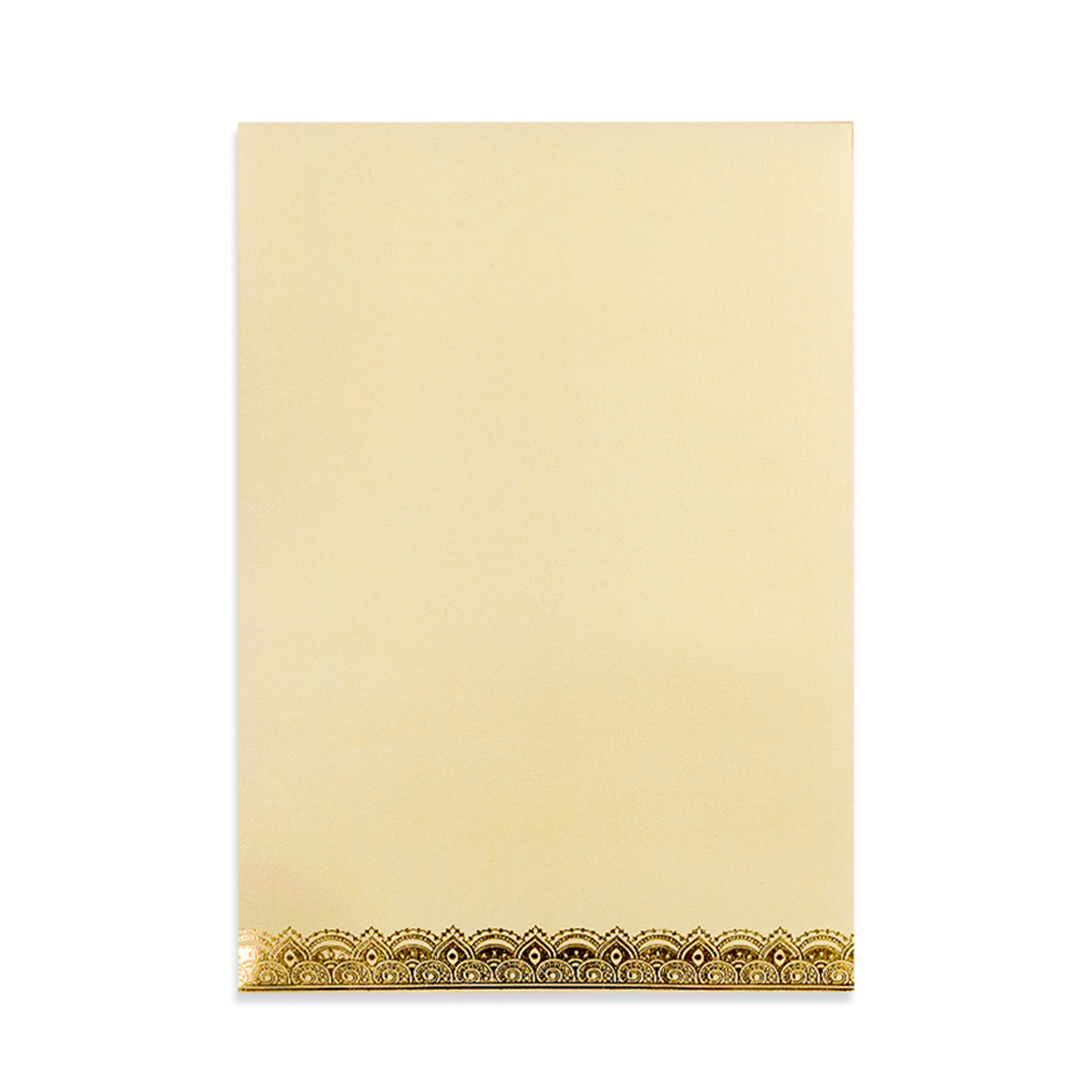 Cream Metallic Gold Foiling Wedding Card-KNCM16CGM