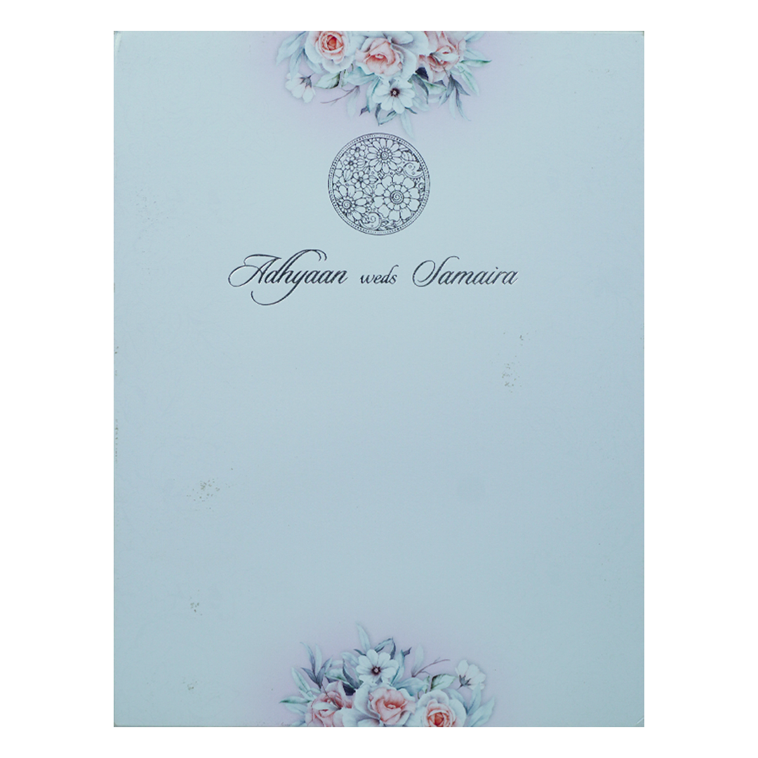 Lavender Padded Floral Wedding Card-KRC31050