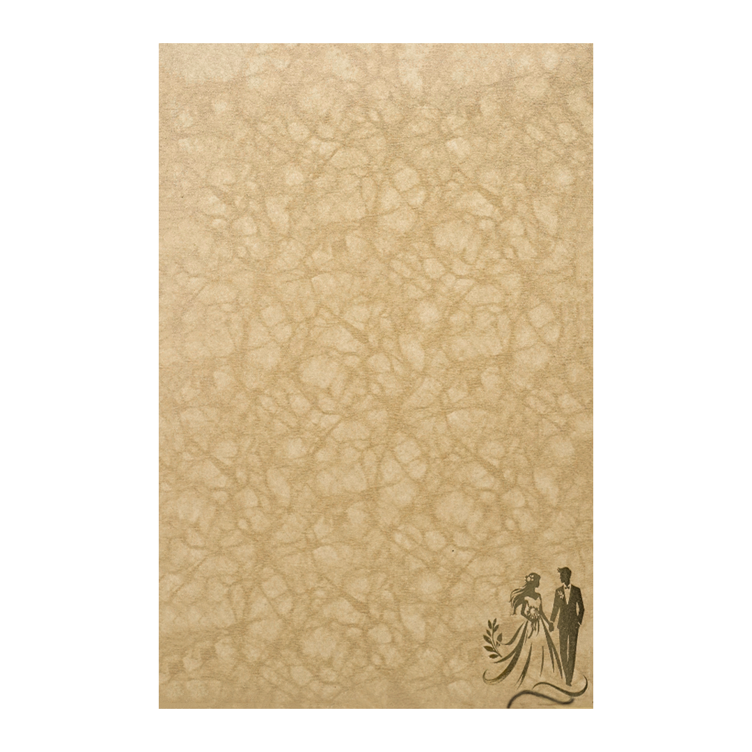 Gold Door Style Floral Bride Groom Wedding Card-KNK3603BR