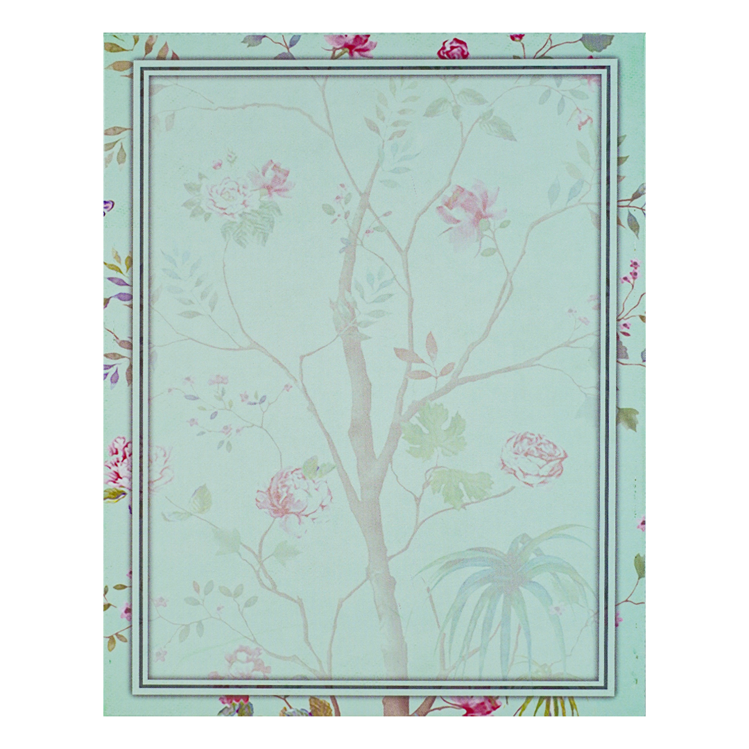 Blue Padded Floral Wedding Card-KNMO9316