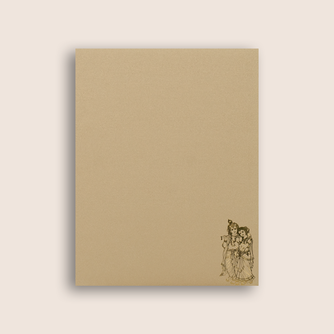 Pastel Pink Lord Radha Krishna Door Style Wedding Card - KNRR8709P