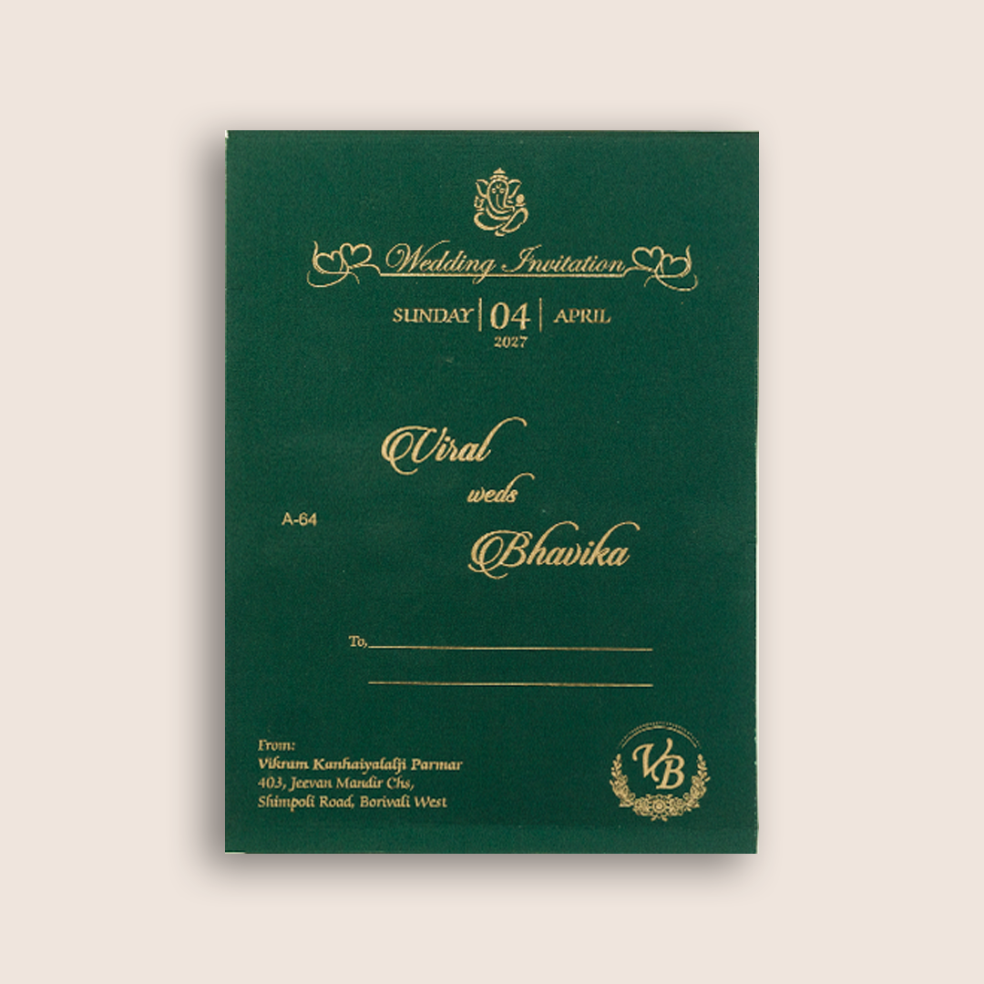 Green Floral Wedding Invitation - KMARA640