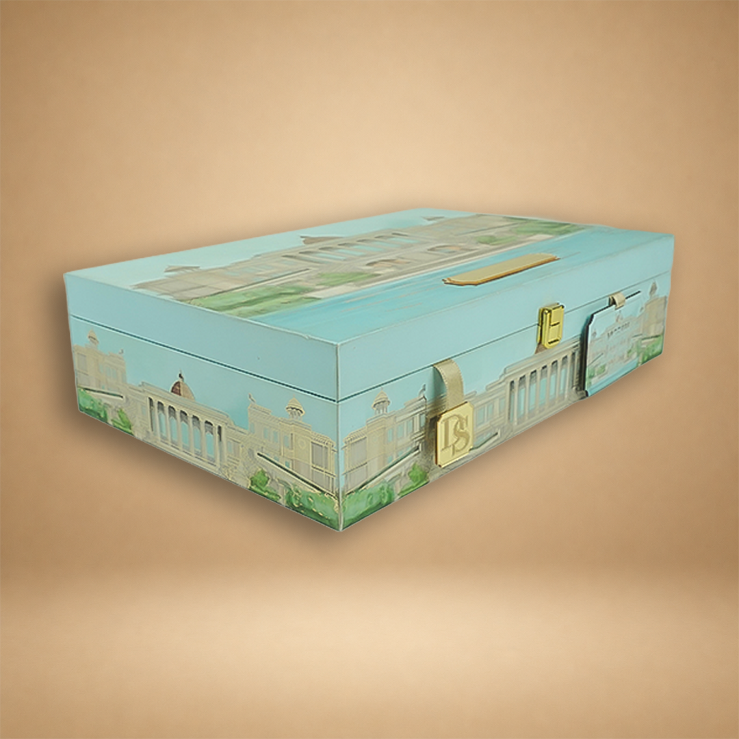 Light Blue Premium Palace Luxury Invitation box - KNLW202532