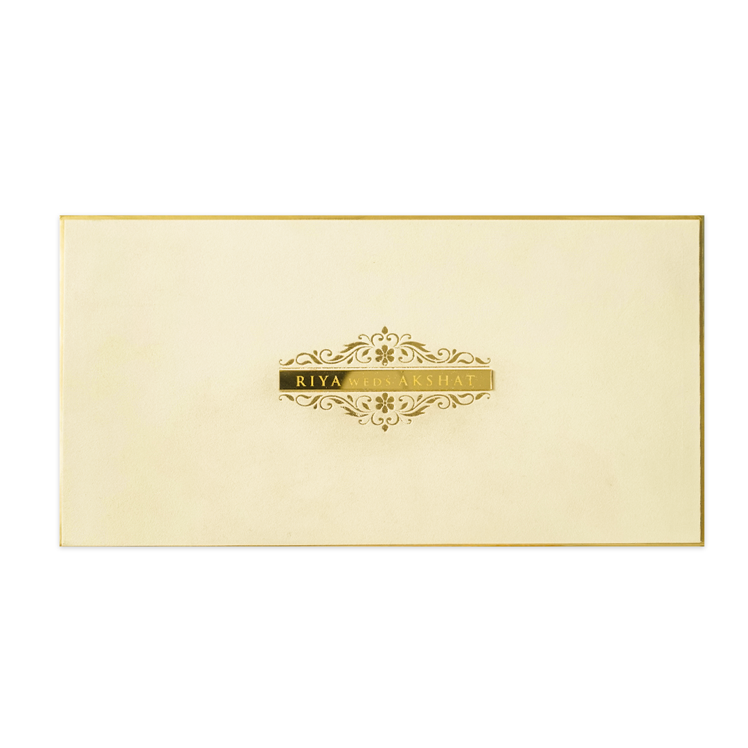 Check out Cream Simple Padded Wedding Card at best price. WhatsApp Support |Express Delivery. | King of Cards.