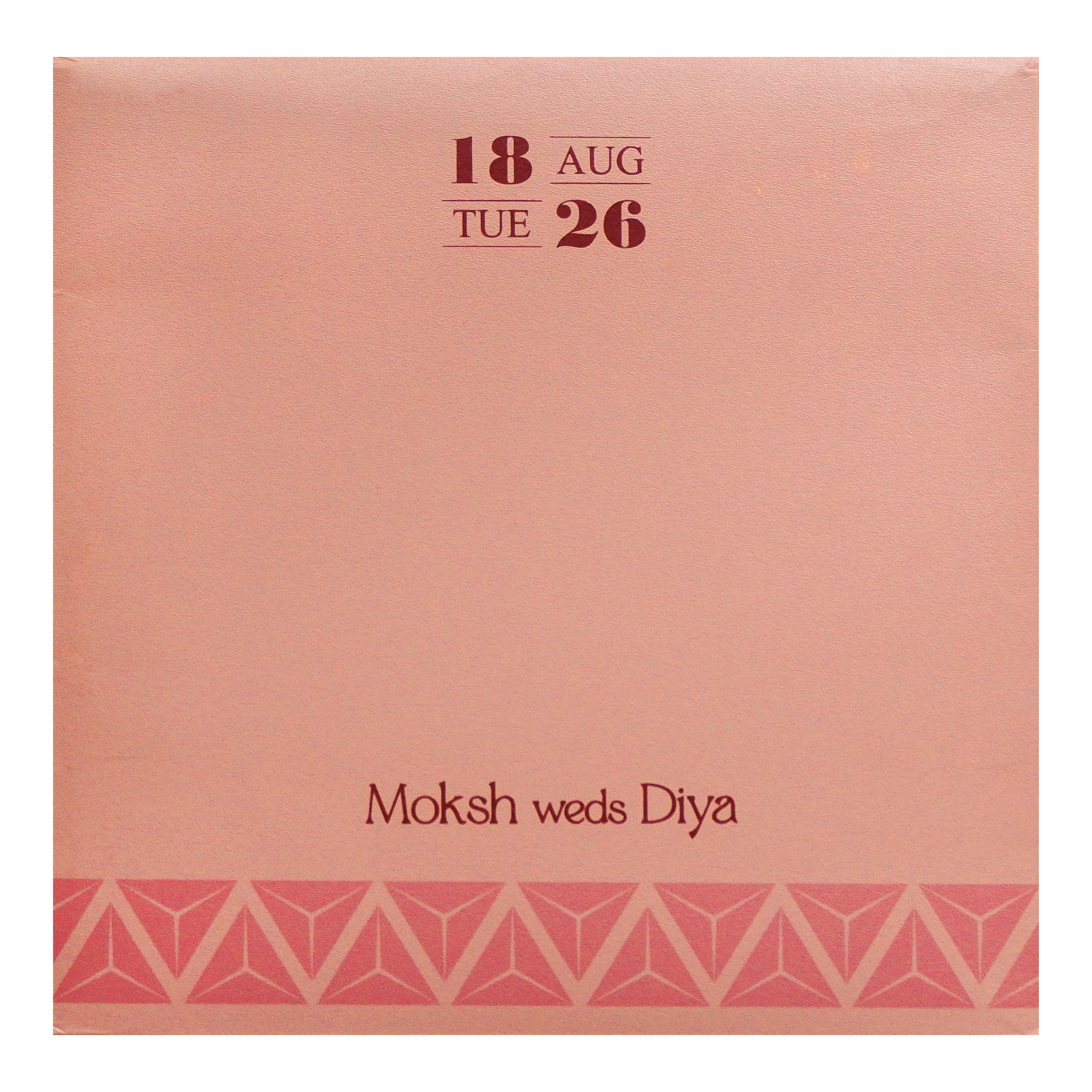 Rose Gold Padded Wedding Invitation Card-KPR24780