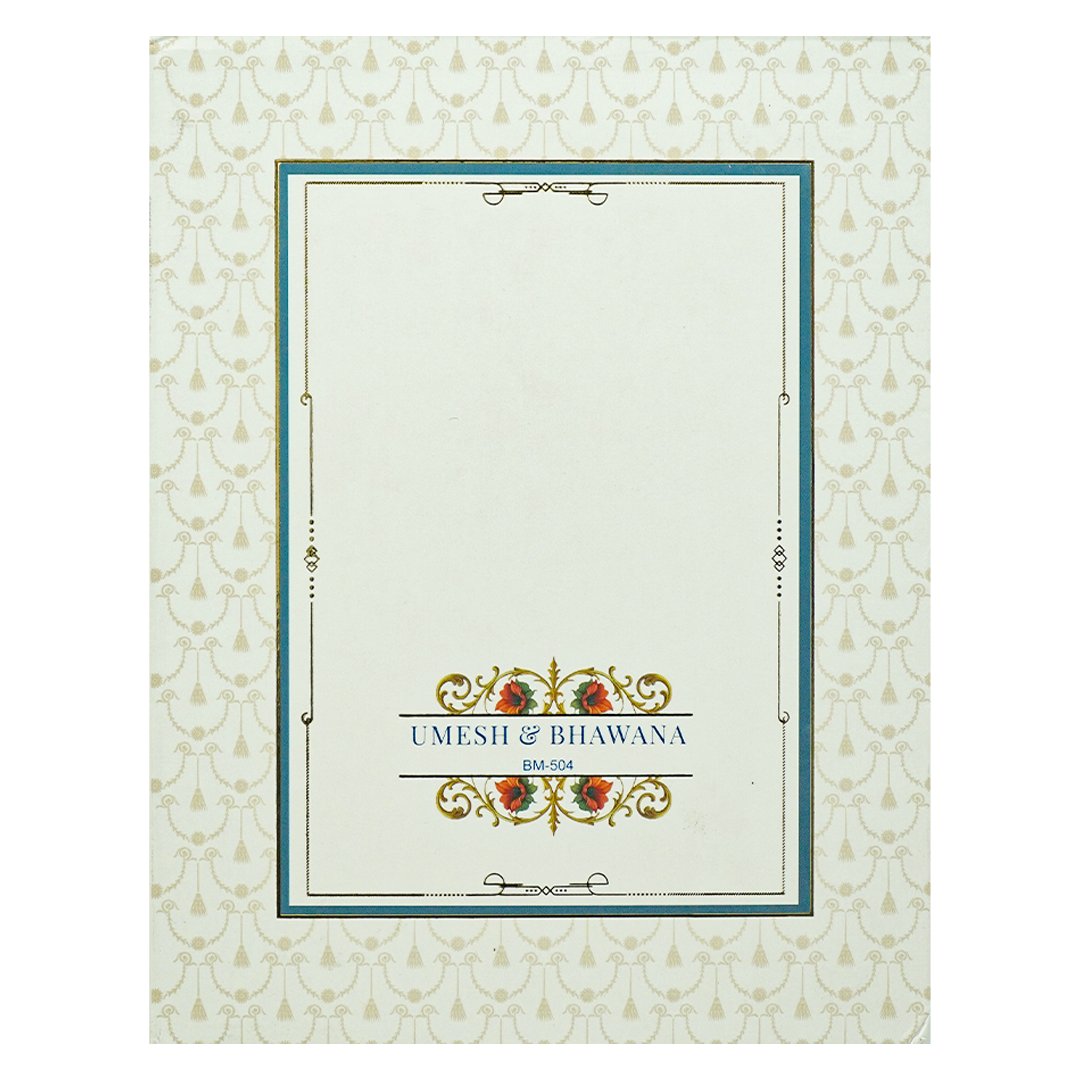 White Elegant Floral Padded Wedding Card - KBM05040